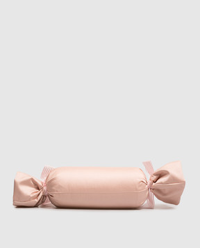 Blumarine Home Рожева декоративна подушка-валик під шию Note Blue з кристалами Swarovski W0200250036