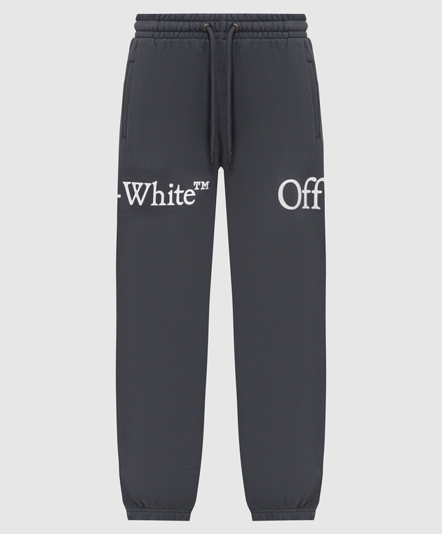 Off-White Синие спортивные брюки с принтом логотипа 44MCH057F26F001