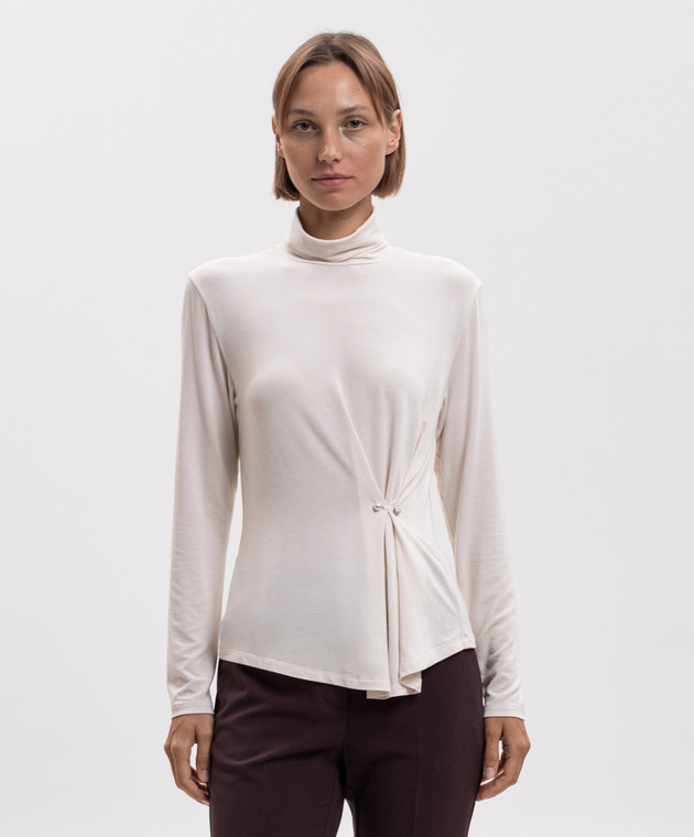 Twinset Бежевый гольф с драпировкой 262LI2VAA изображение 3
