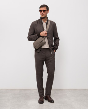 Enrico Mandelli Коричнева куртка з вовни, шовку та льону 3T501B6020