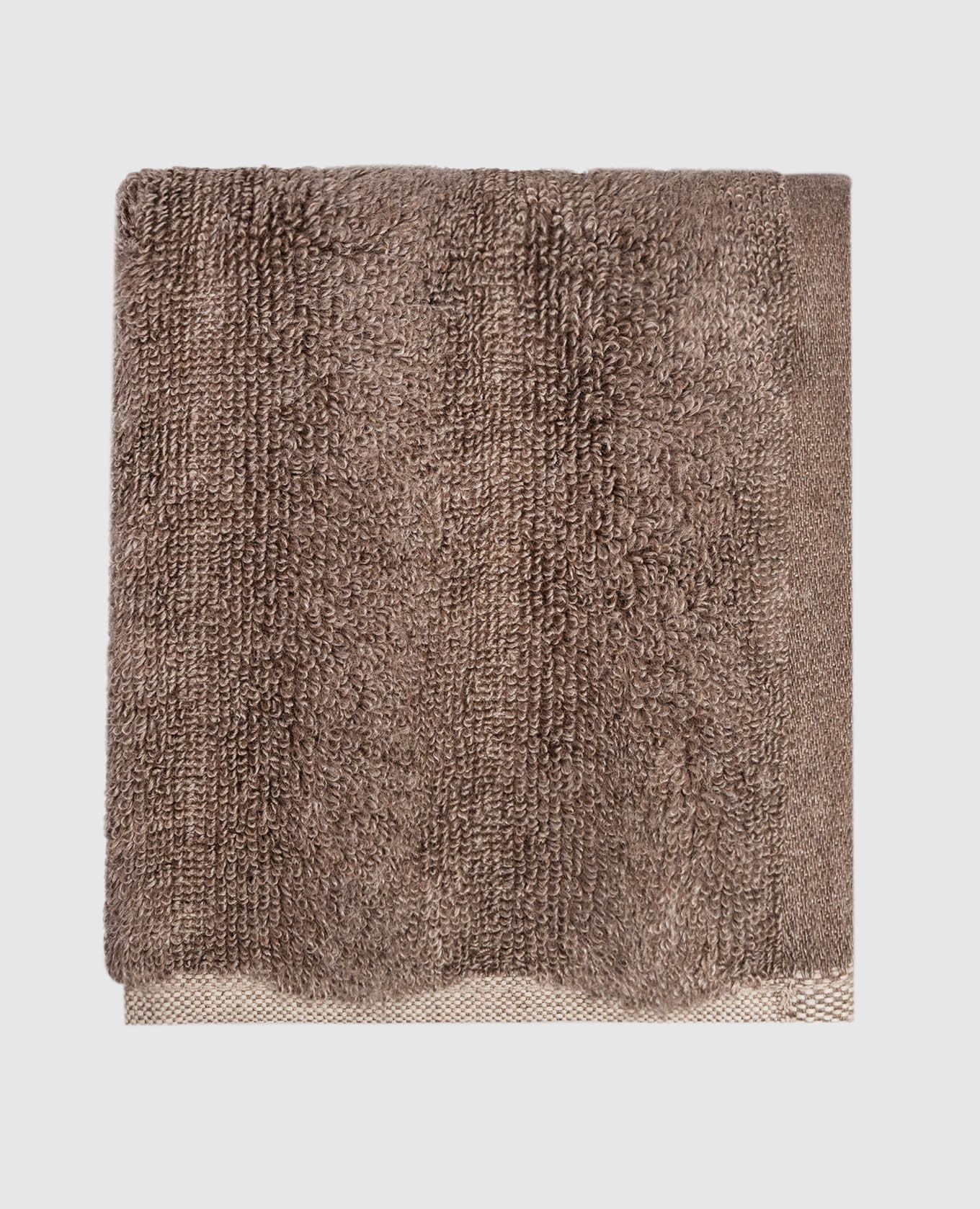 Коричневое махровое полотенце для лица ASH RIBBED