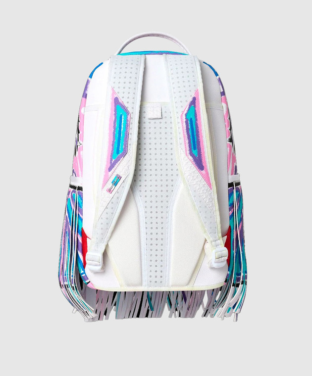 Sprayground Детский белый рюкзак Motivated Motion с бахромой 910B8830NSZ изображение 3