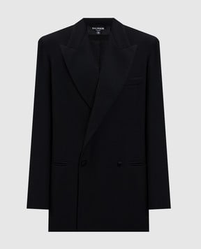 Balmain Черный двубортный жакет GF1SI660WC09