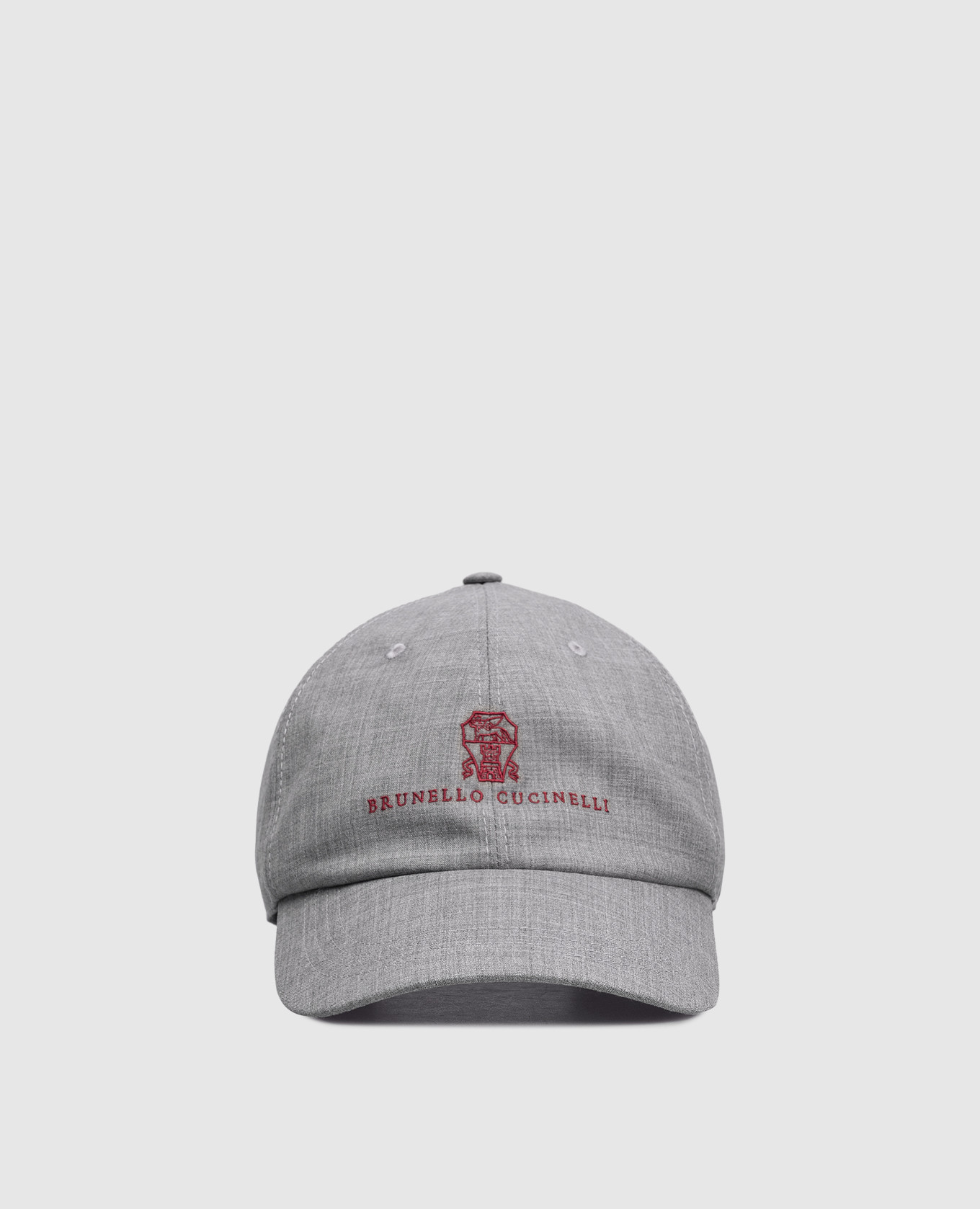 

Серая кепка из шерсти с вышивкой логотипа, Серый, Кепки