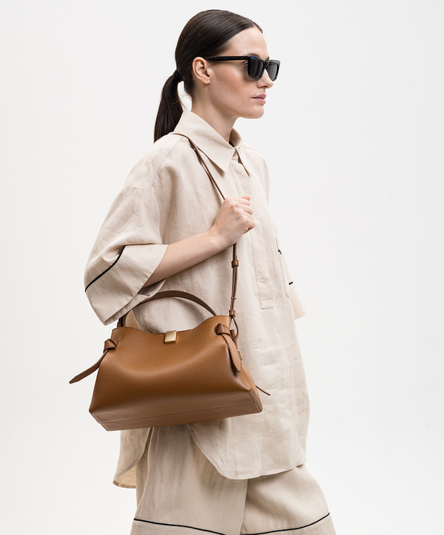 YUZEFI Коричнева шкіряна сумка Gyoza GYOZA зображення 2