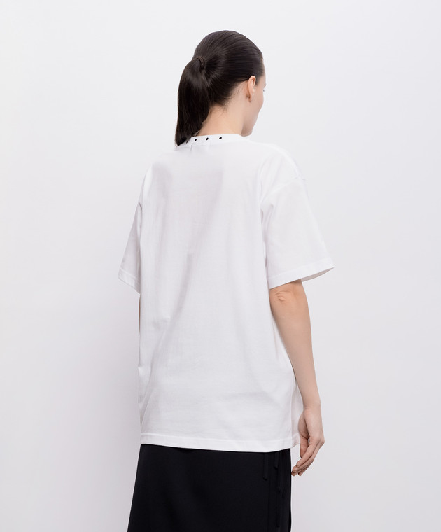 Y`S Yamamoto Белая футболка с вышивкой монограммы YKT46134 изображение 4