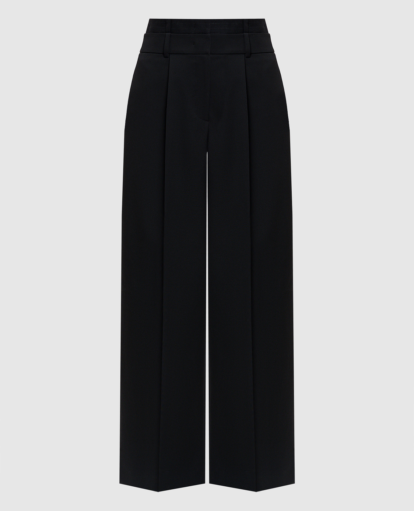 

Черные брюки из шерсти, Черный, Широкие брюки