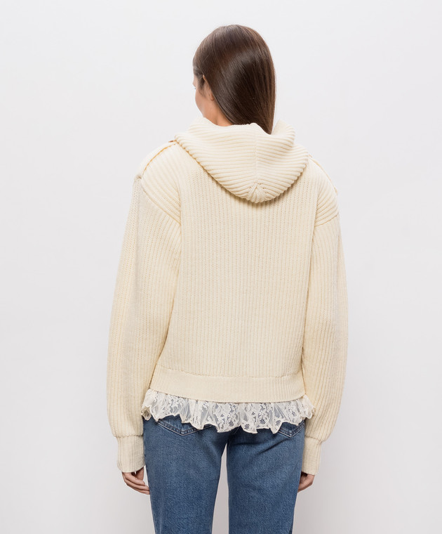 Giuseppe Di Morabito Milano Кардиган цвета айвори из шерсти 07PFKNT41016759 изображение 4