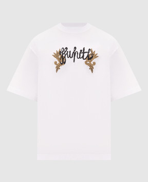 Off-White Біла футболка Stroke з вишивкою логотипа 44MAA120F26J00L
