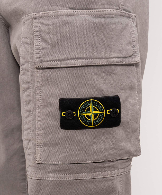 Stone Island Сірі штани з патчем логотипа L2S153100036S00L1 зображення 5
