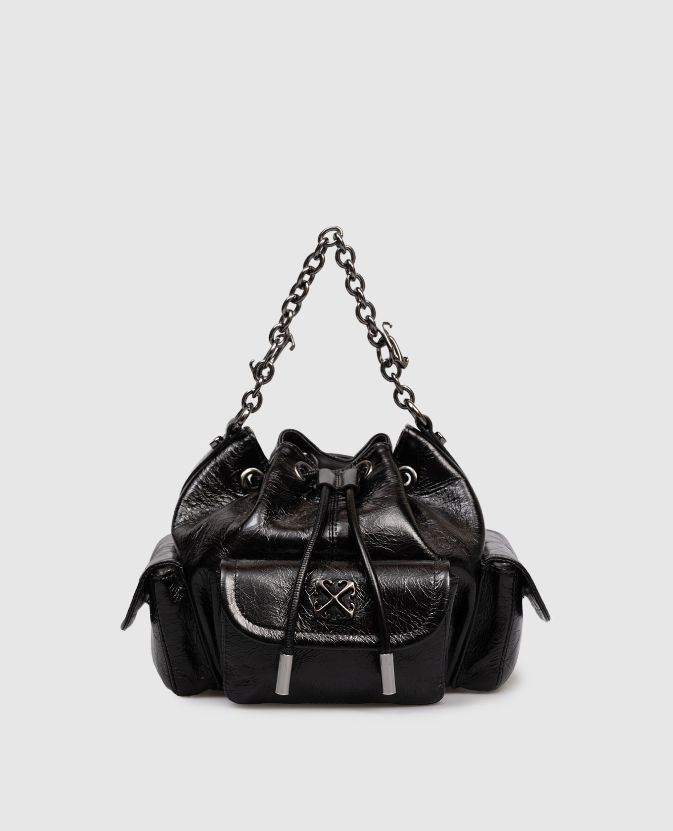 Черная кожаная сумка-кисет Dumbo