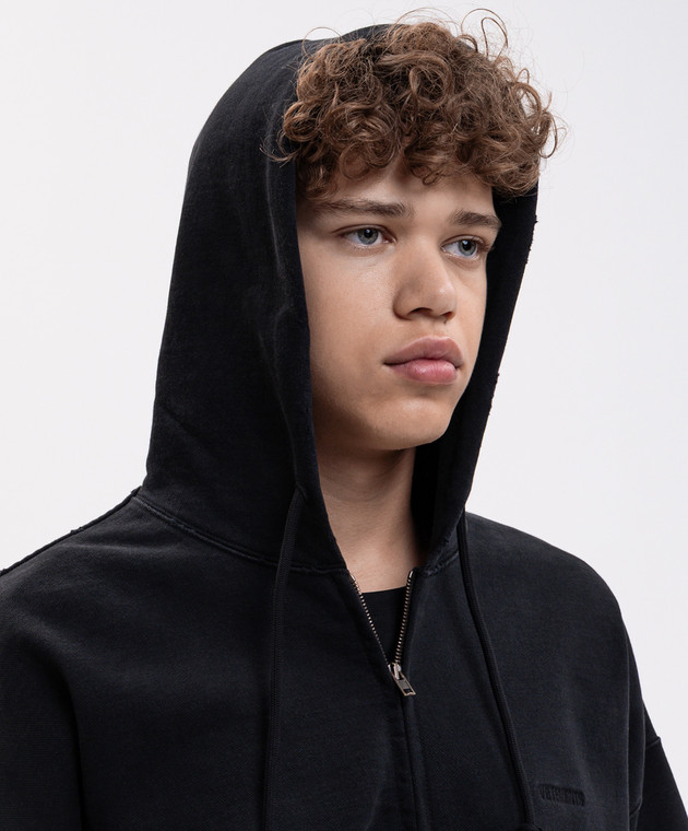 Vetements Черная спортивная куртка с принтом MH27ZU154B изображение 5