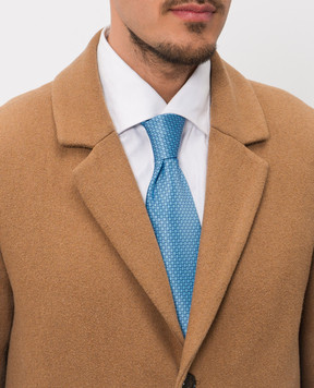 Stefano Ricci Блакитна краватка Luxury із шовку в брендовий візерунок CX59008