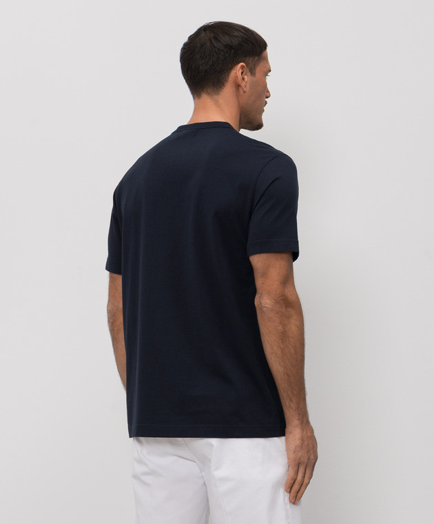 Woolrich Синя футболка з принтом логотипа CFWOTE2012MRUT5334 зображення 4