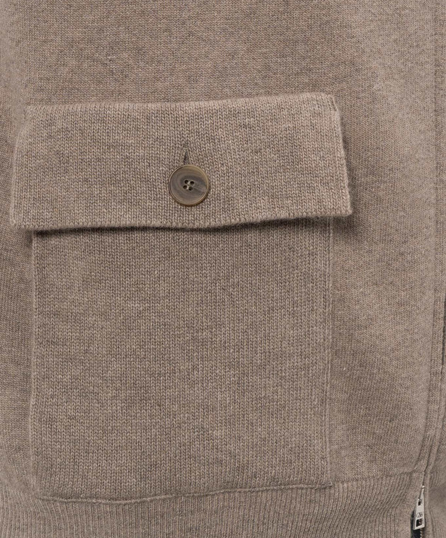 Cashmere&Whiskey Бежевый кардиган с шерстью и кашемиром MU10841312543R изображение 5