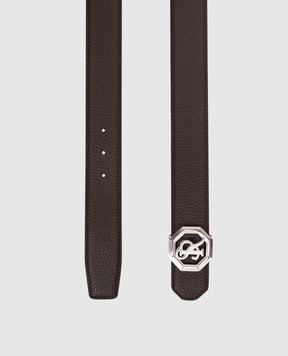 Stefano Ricci Коричневий шкіряний ремінь з монограмою логотипа N382VDC366P