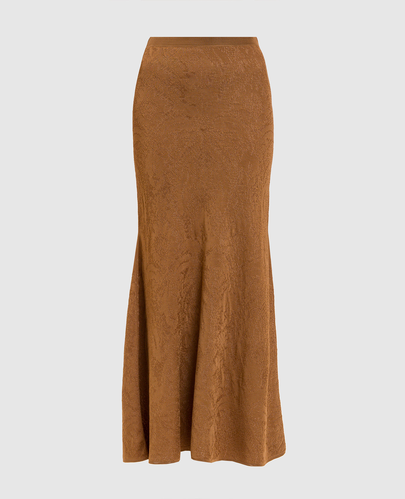 Коричневая юбка в тканом узоре