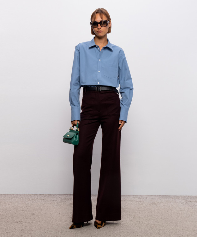 Victoria Beckham Блакитна сорочка Perry 1326WSH007513A зображення 2