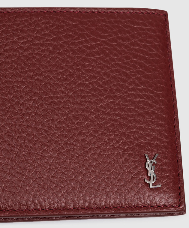 Saint Laurent Бордовый кожаный портмоне 848141AAELP изображение 4