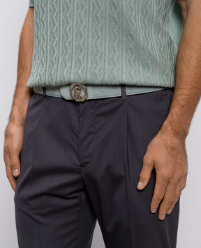 Stefano Ricci Зелений замшевий ремінь з монограмою логотипа N381SDC366P