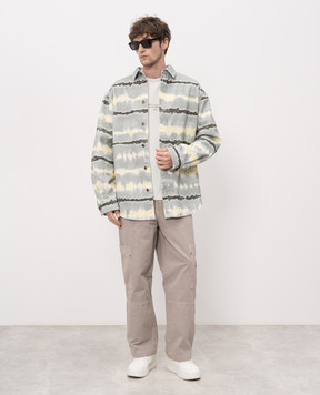 Off-White Серая джинсовая рубашка TieDye 44MES01FZ26F001