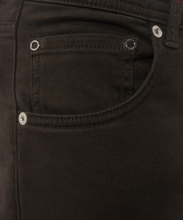 Kiton Коричневі джинси з патчем логотипа UPNJSK0100L зображення 5