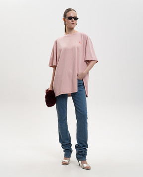 The Attico Розовая футболка с принтом логотипа 260WCT00350JJJ025PC