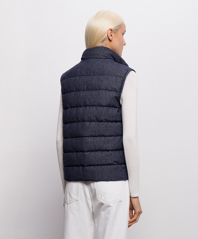 Moncler Синій пуховий жилет L20931A00080599N5 зображення 4