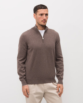 Brunello Cucinelli Коричневий джемпер з кашеміру M2200124