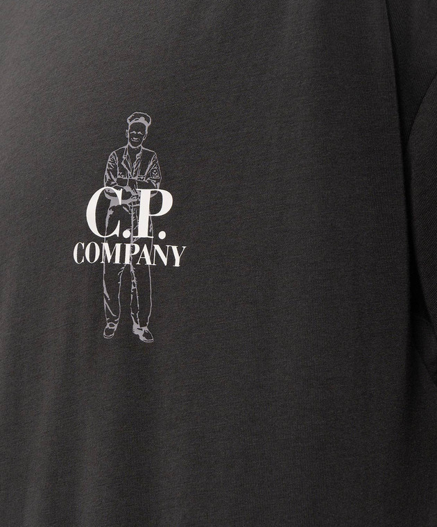 C.P. Company Серая футболка с принтом MTS166A005100W изображение 5