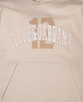Dolce&Gabbana Детские бежевые худи с логотипом L4JWKFG7PIP812+