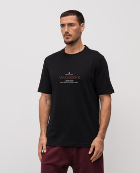Brunello Cucinelli Черная футболка с принтом M0B138495