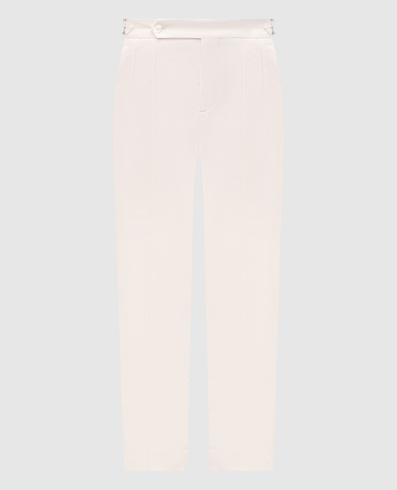 

Бежевые вельветовые брюки с лампасами, Бежевый, Зауженные брюки