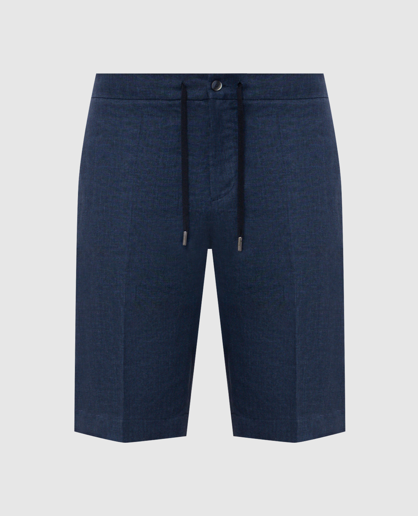 Синие шорты из льна