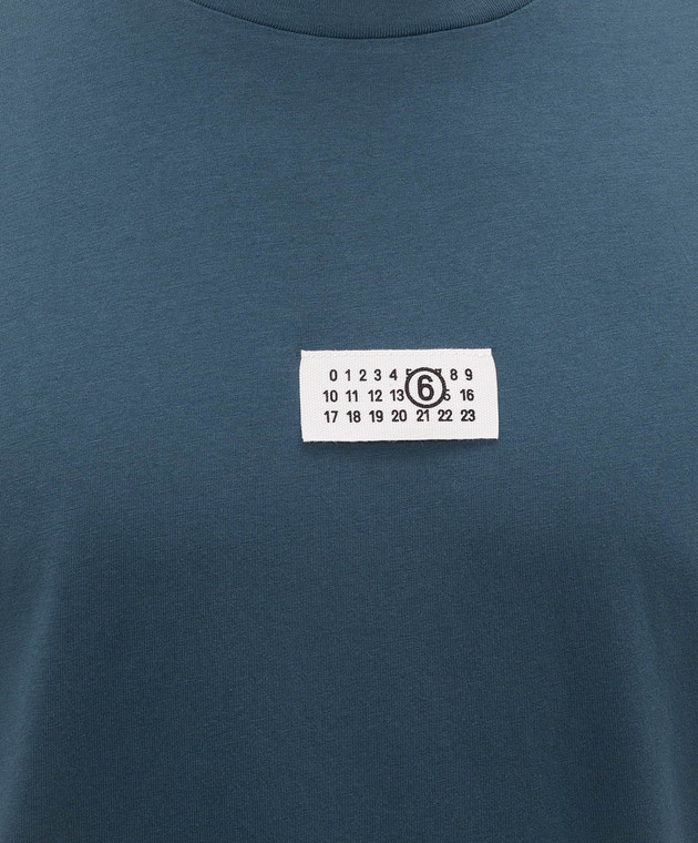Maison Margiela MM6 Синя футболка з нашивкою SH0GC0071M20258 зображення 5
