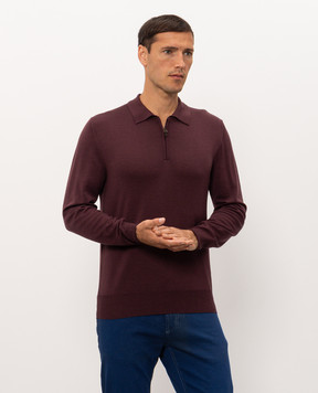 Canali Бордовое поло из шерсти MK01149C0572