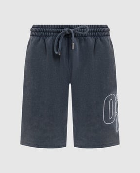 Off-White Сині шорти з принтом логотипа 44MCI013F5F006