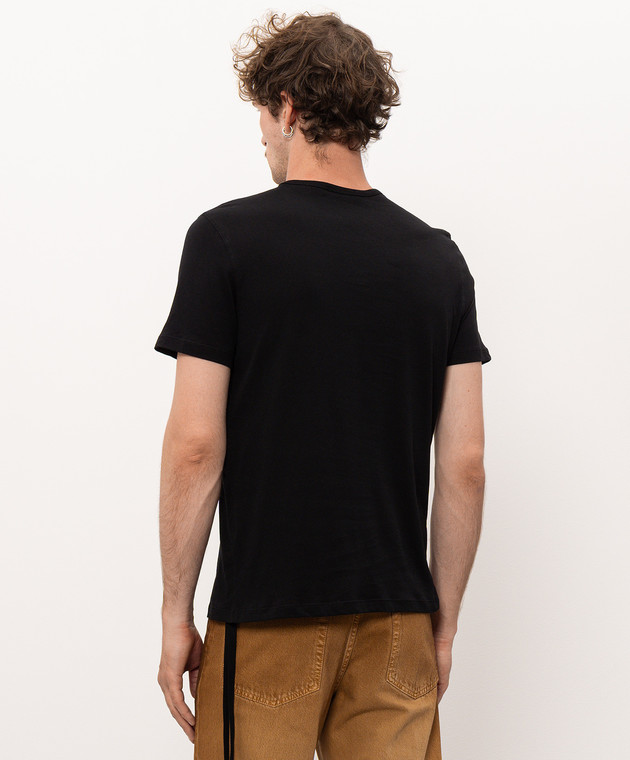 Ann Demeulemeester Черная футболка с контрастной вышивкой B0014216FA206 изображение 4