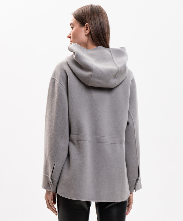 Max Mara Сіре пальто MONIA з вовни SMMMONIA зображення 4