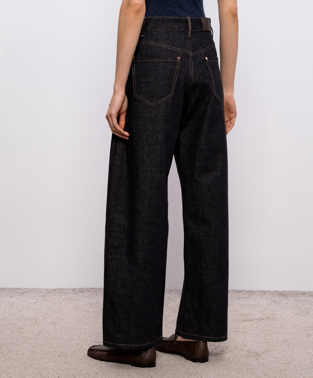 Brunello Cucinelli Чорні джинси з патчем логотипа MP134P4021 зображення 4