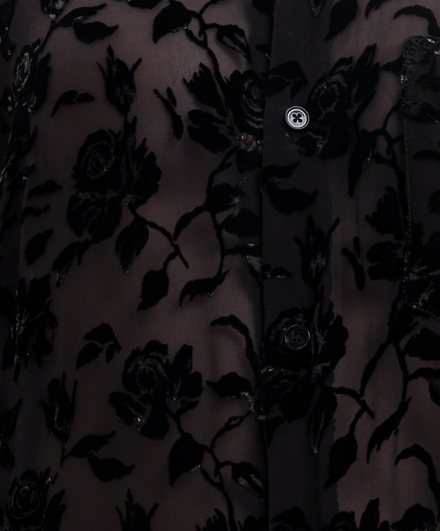Ann Demeulemeester Черная блуза Elisabeth с шелком B0010219FA749 изображение 5