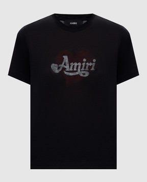 AMIRI Чорна футболка з принтом логотипа AW426JR011