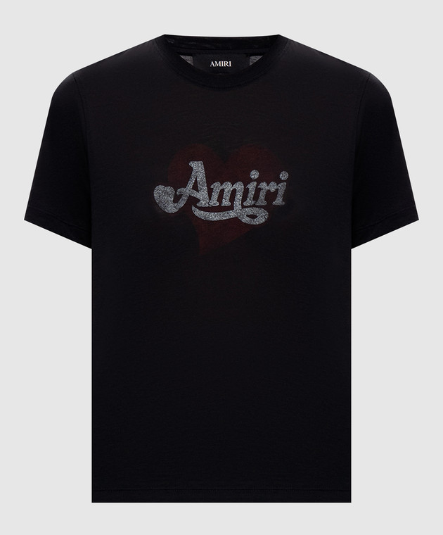 AMIRI Чорна футболка з принтом логотипа AW426JR011