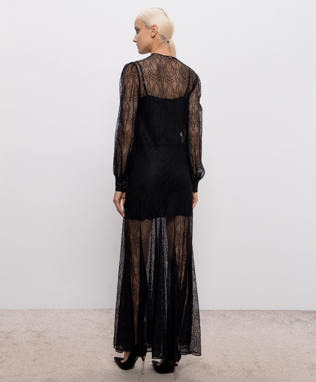Twinset Чорна сукня максі з мережива 262TP274A зображення 4