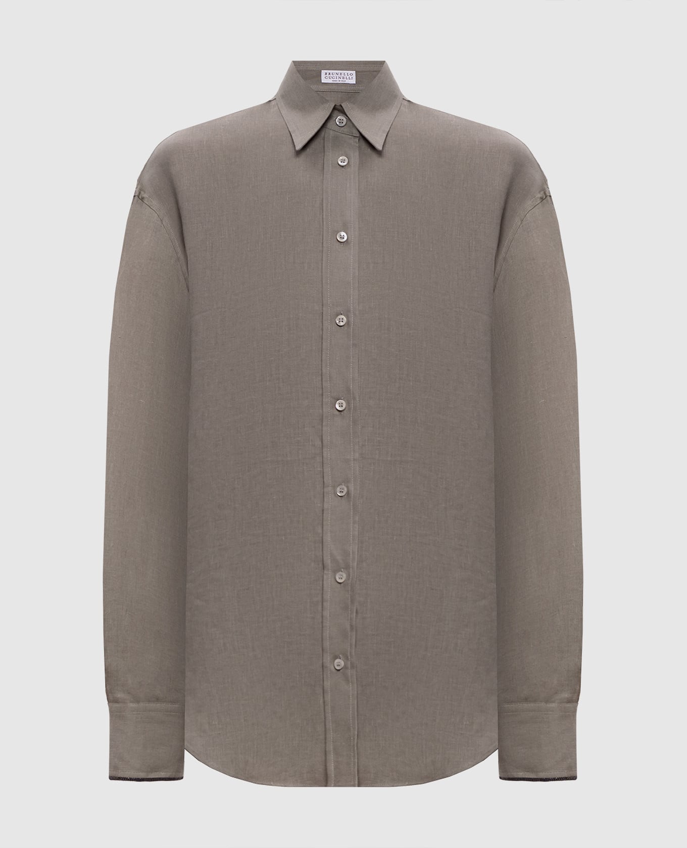 Серая рубашка из льна