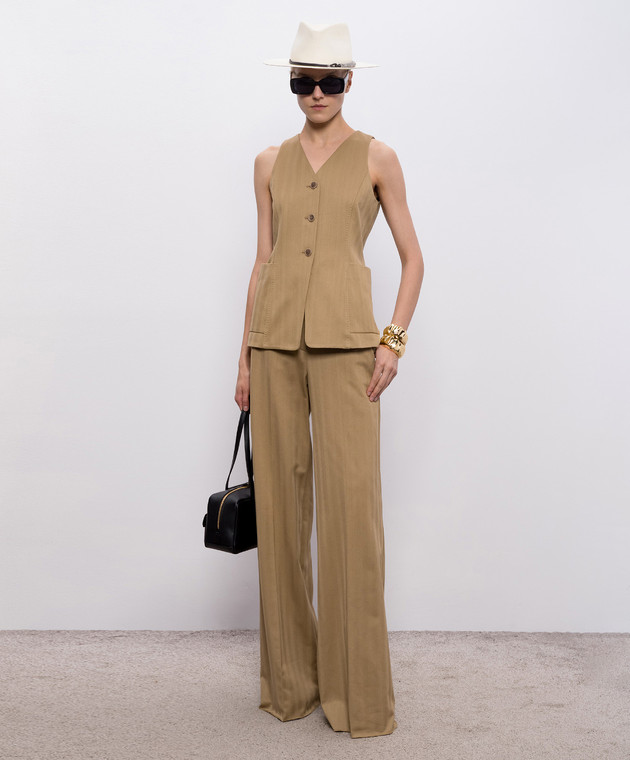 Max Mara Коричневі штани у візерунок MXMOLIATO зображення 2