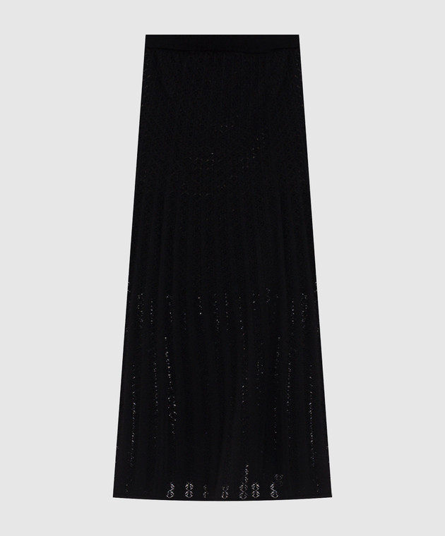 Twinset Черная юбка миди с ажурным узором 262TP3122