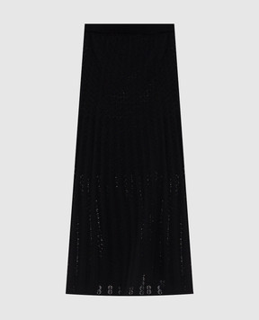 Twinset Черная юбка миди с ажурным узором 262TP3122