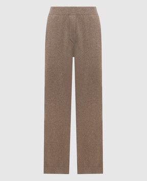Brunello Cucinelli Коричневые спортивные брюки с кашемиром с люрексом M1E224779