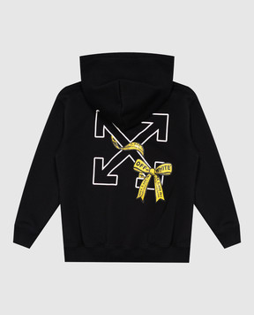 Off-White Детское черное худи Industrial Logo 44GBB002F26F008